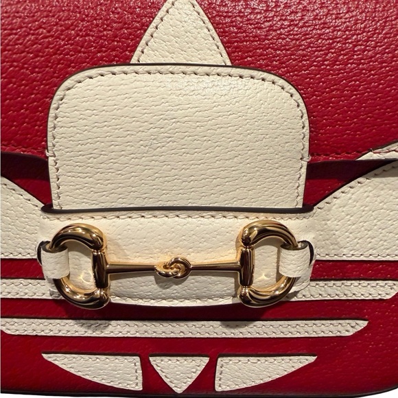 NEW Gucci X Adidas Horsebit 1955 Bag Red and White - Picture 6 of 10